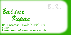 balint kupas business card